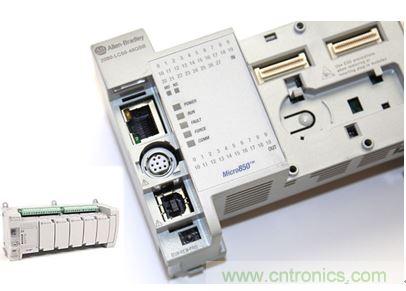 圖1：Allen-Bradley Micro850可編程邏輯控制器(PLC)的價格約為500美元，是高度堅固、可配置、隔離性和易用性方面的標桿，盡管有PC/嵌入式計算設備的競爭，仍在工廠自動化領域中保持著強勢地位。