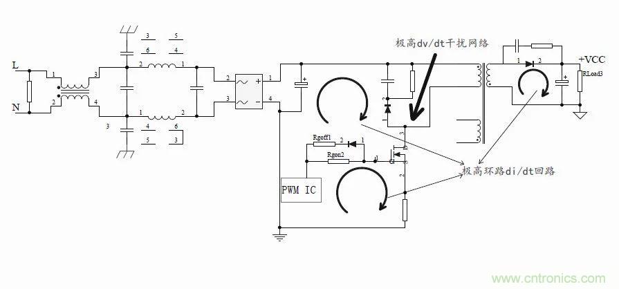 如何改善開關電源電路的EMI特性？