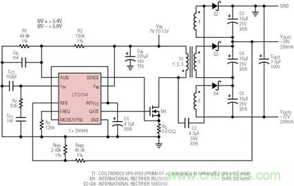 具有負反饋引腳和用于負輸出電源的高性能、單端控制器IC